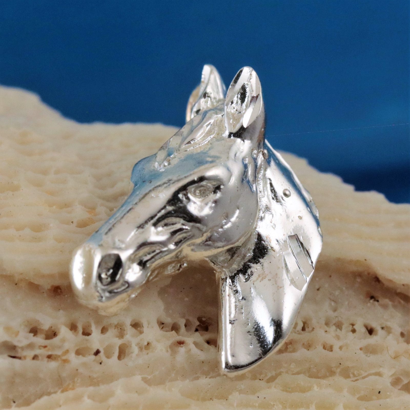 Silver Horse head pendant Sterling Silver horse slide high polished diamond cut Fast Free Shipping horse charm gift for her