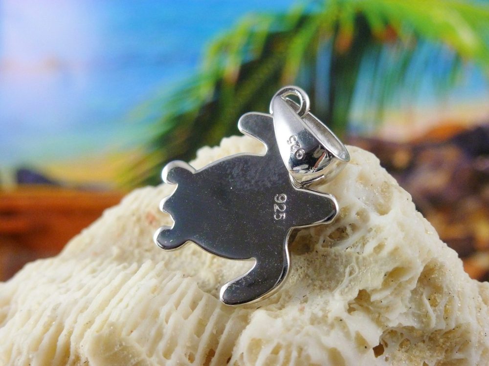 Sterling Silver Sea Turtle pendant sea turtle charm Blue Opal Turtle Sea turtle gift Sea turtle necklace Free Fast shipping