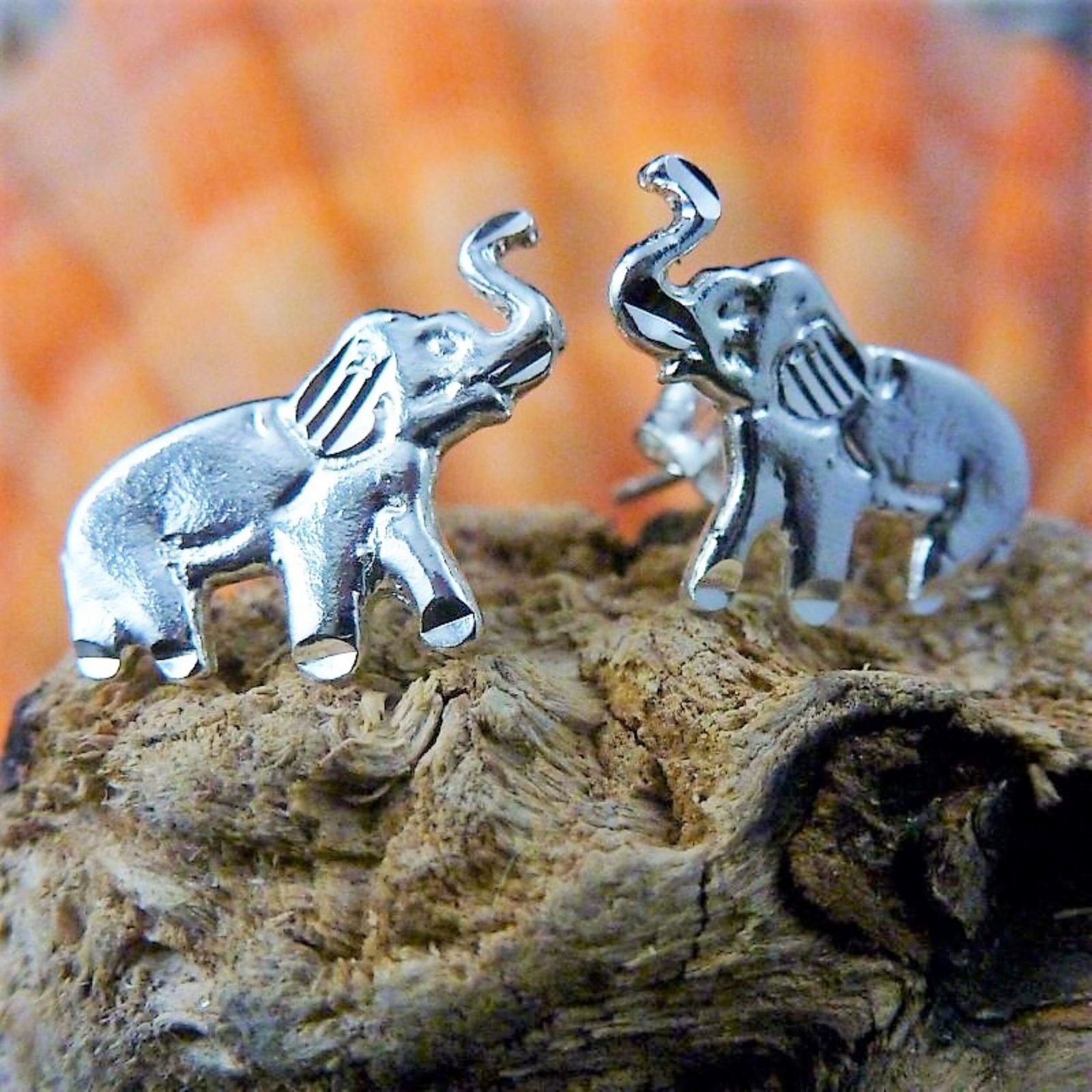 Sterling silver on sale elephant stud earrings