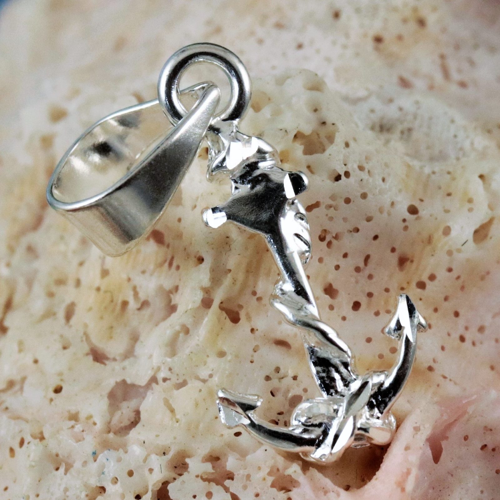 Silver small Anchor pendant 925 Sterling small anchor charm Diamond cut fast free shipping Nautical anchor jewelry gifts for her Jewelry Network Inc