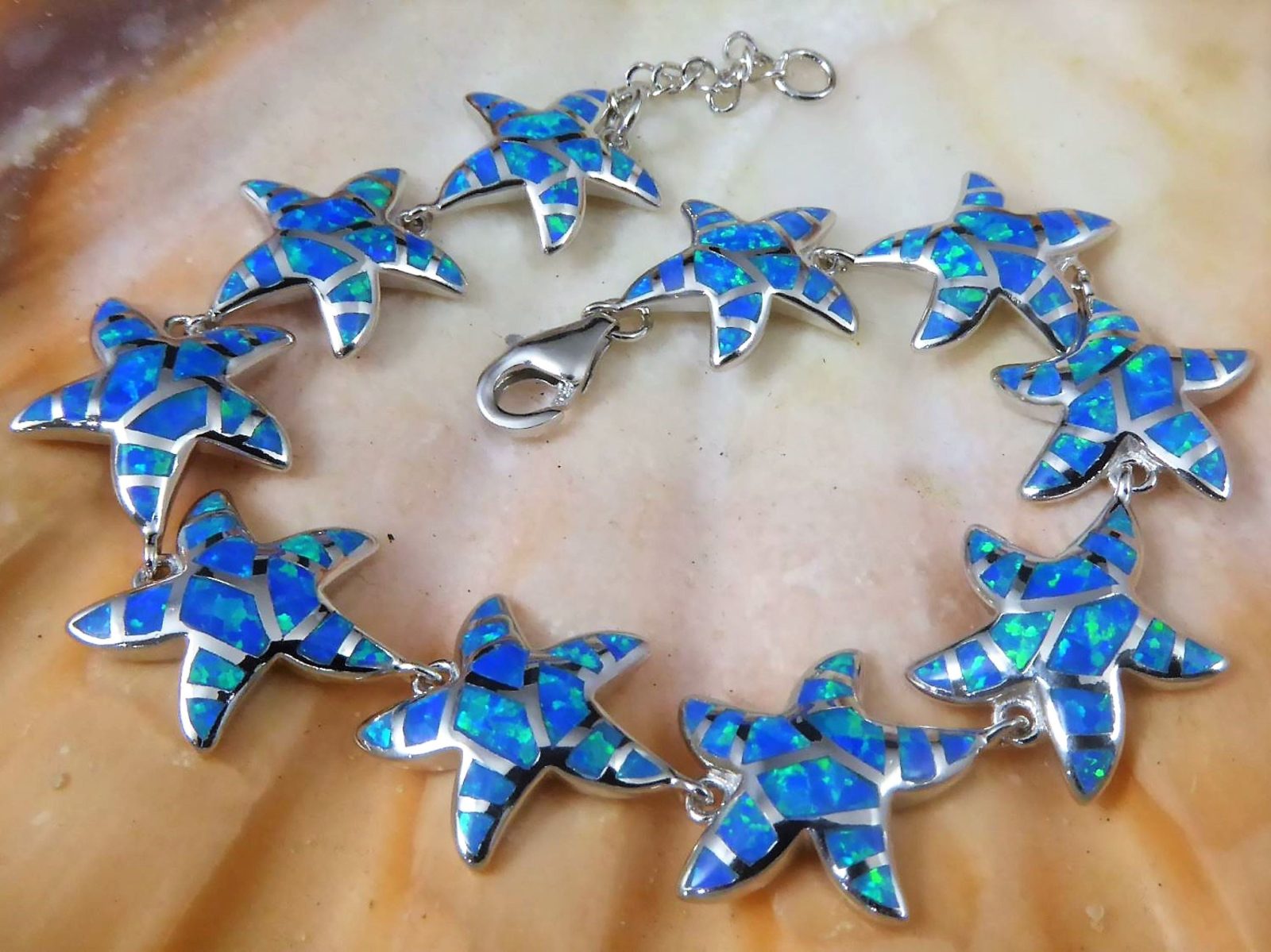  OneSight Blue Opal Sea Turtle Bracelet Sterling Silver