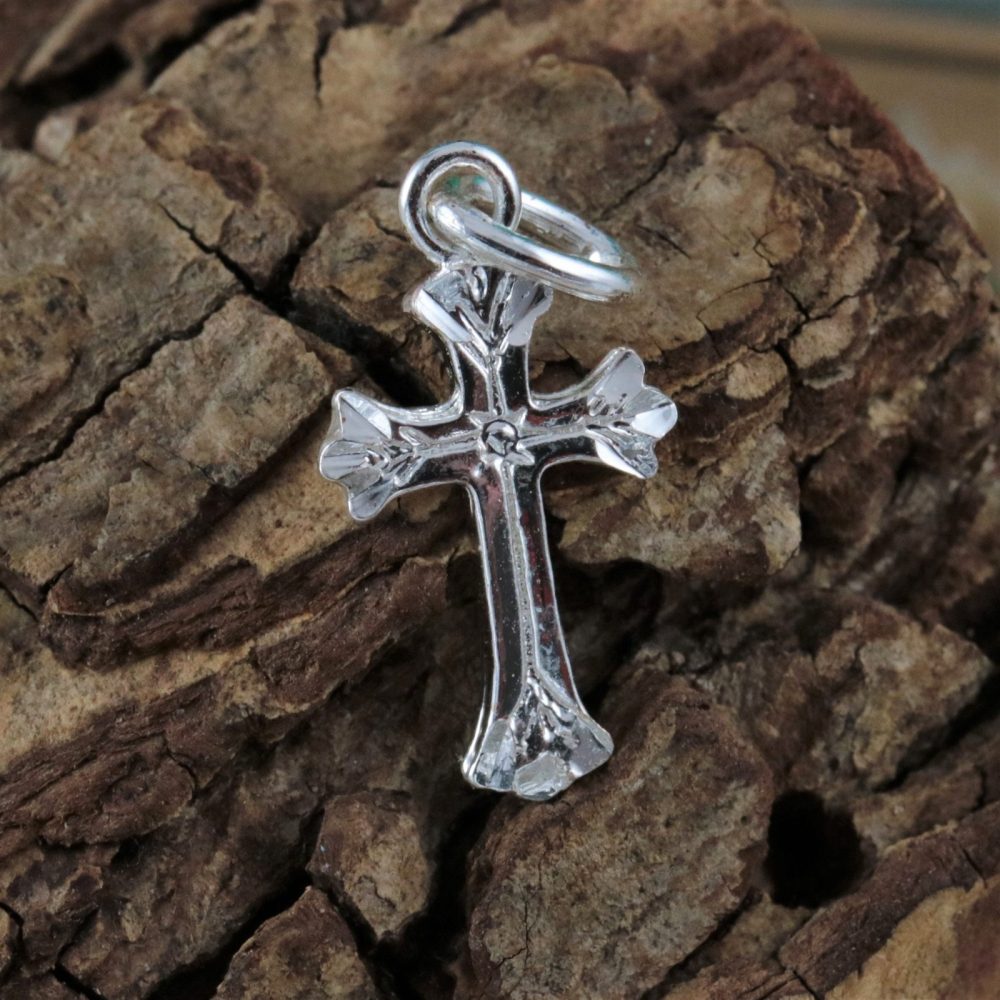 925 Silver Cross charm, 1 1/4