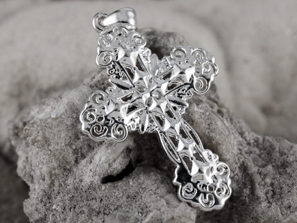 925 Sterling Silver cross 1 3 4