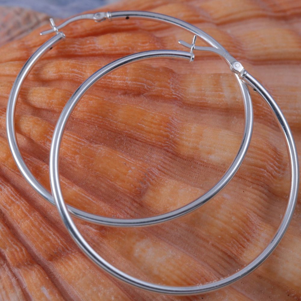 2 Pairs Dainty 80mm Big Large Hoop Earrings For Women Girls Stainless Steel  Ears Fashion Round Circle Huggie Hoops 3.15 Inch Minimalist Hooped Earrings  | SHEIN