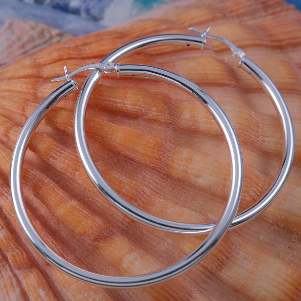 Sterling Silver Thick Hoop Earrings | One Size | Earrings Hoop Earrings | Gifts for Her
