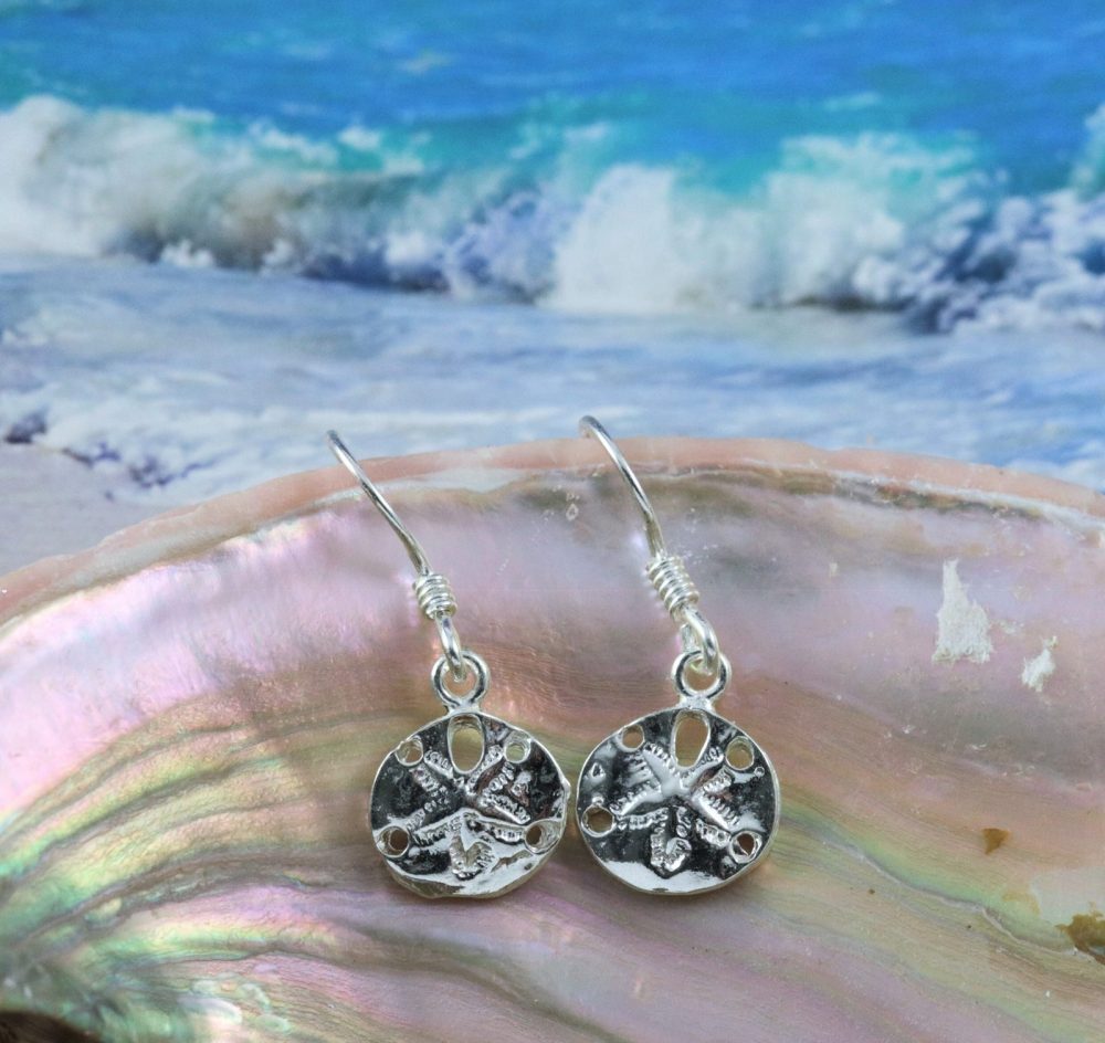 Silver sand dollar on sale earrings