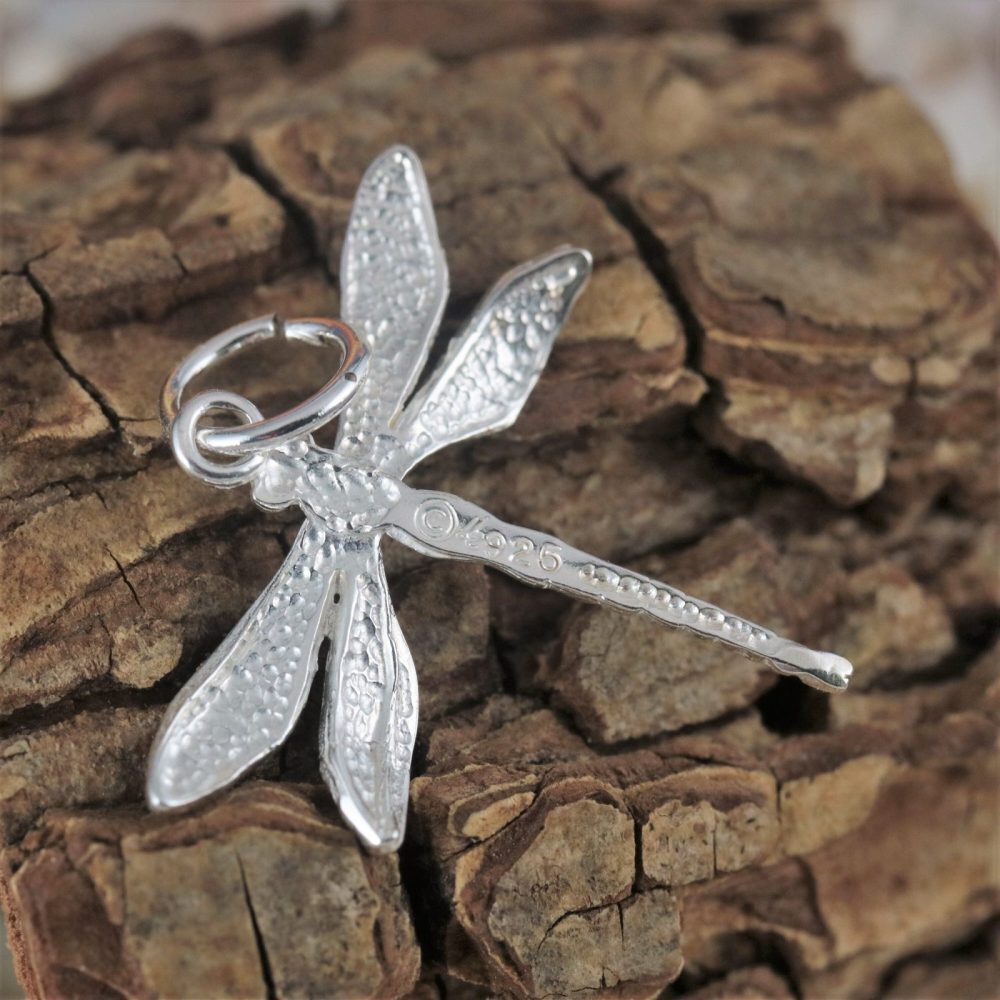Silver Dragonfly Slide pendant 1 1 8 tall 925 Sterling dragonfly necklace charm gift Diamond cut Insect bug Jewelry Fast Free Shipping Jewelry Network Inc