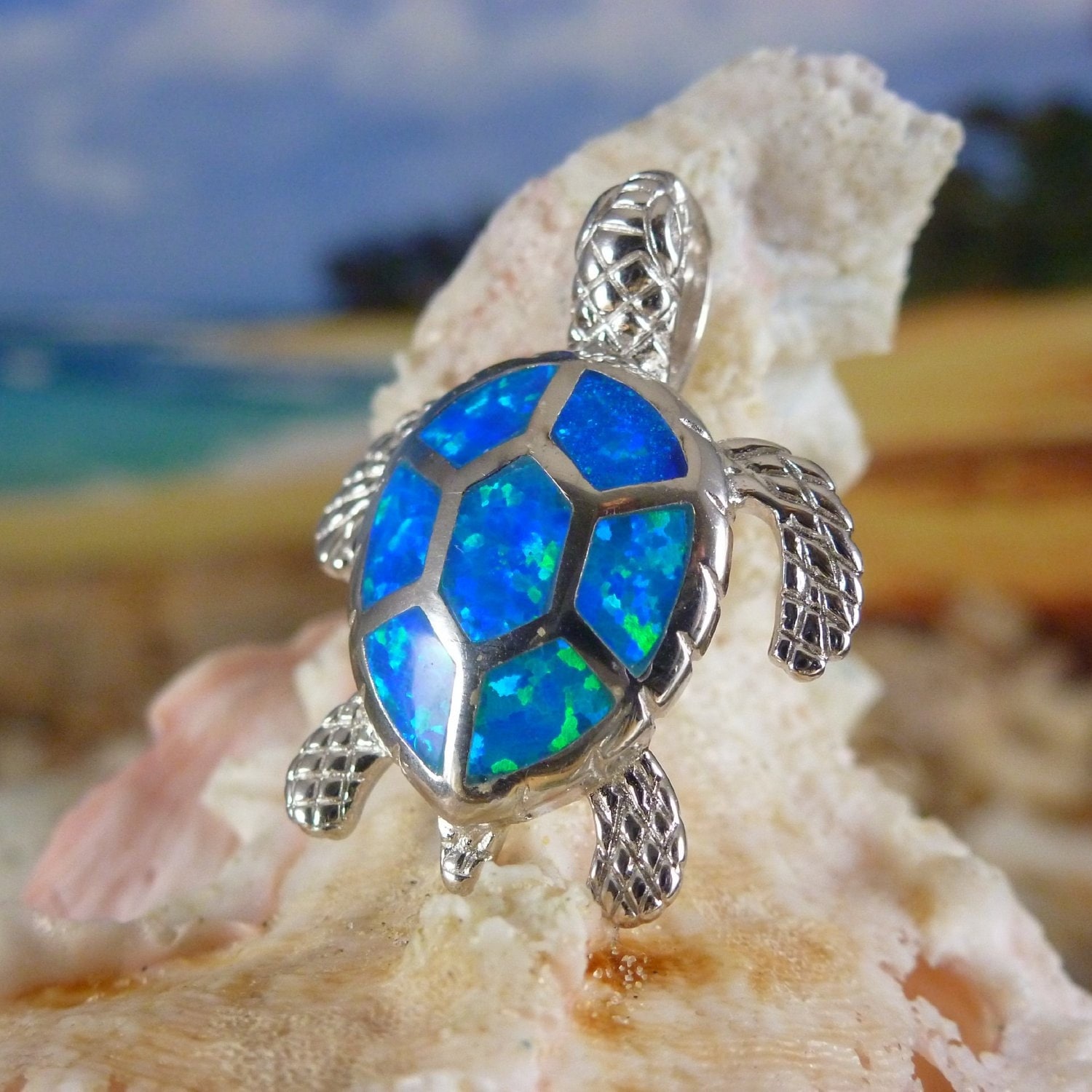 Opal sea turtle necklace online