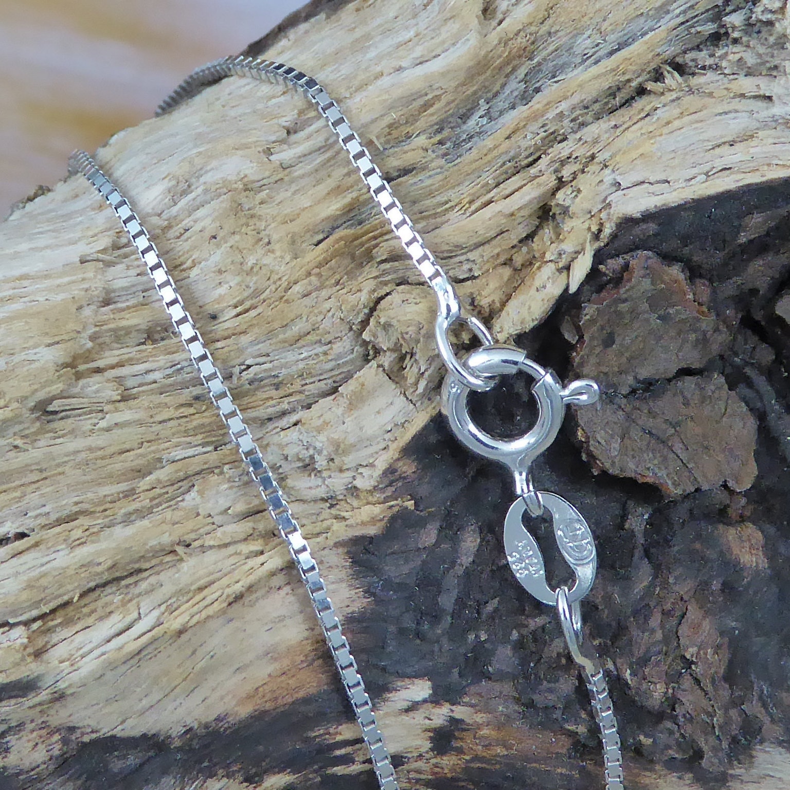 1.3mm Box Chain Necklace in Sterling Silver - 22