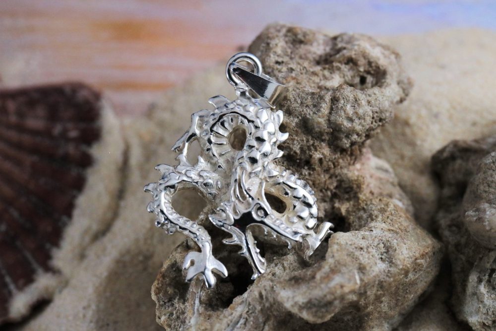 Sterling Silver dragon pendant. Chinese dragon charm necklace, fast free  shipping, Mythology jewelry. - Jewelry Network Inc