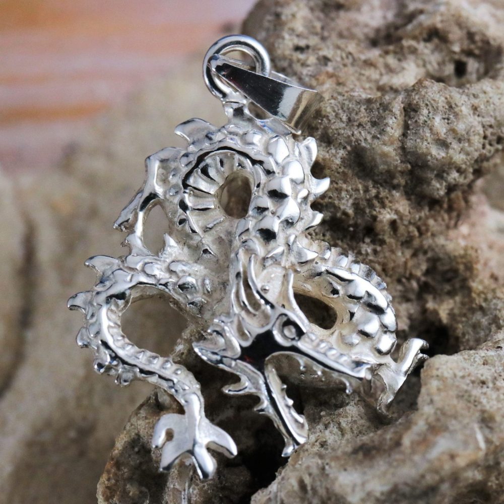 3D Dragon Charm Sterling Silver Dragon Jewelry