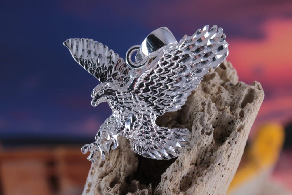 Silver Eagle pendant. 1 1/2