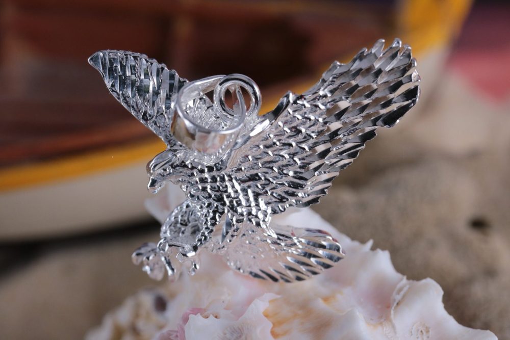 Silver Eagle pendant. 1 1/2