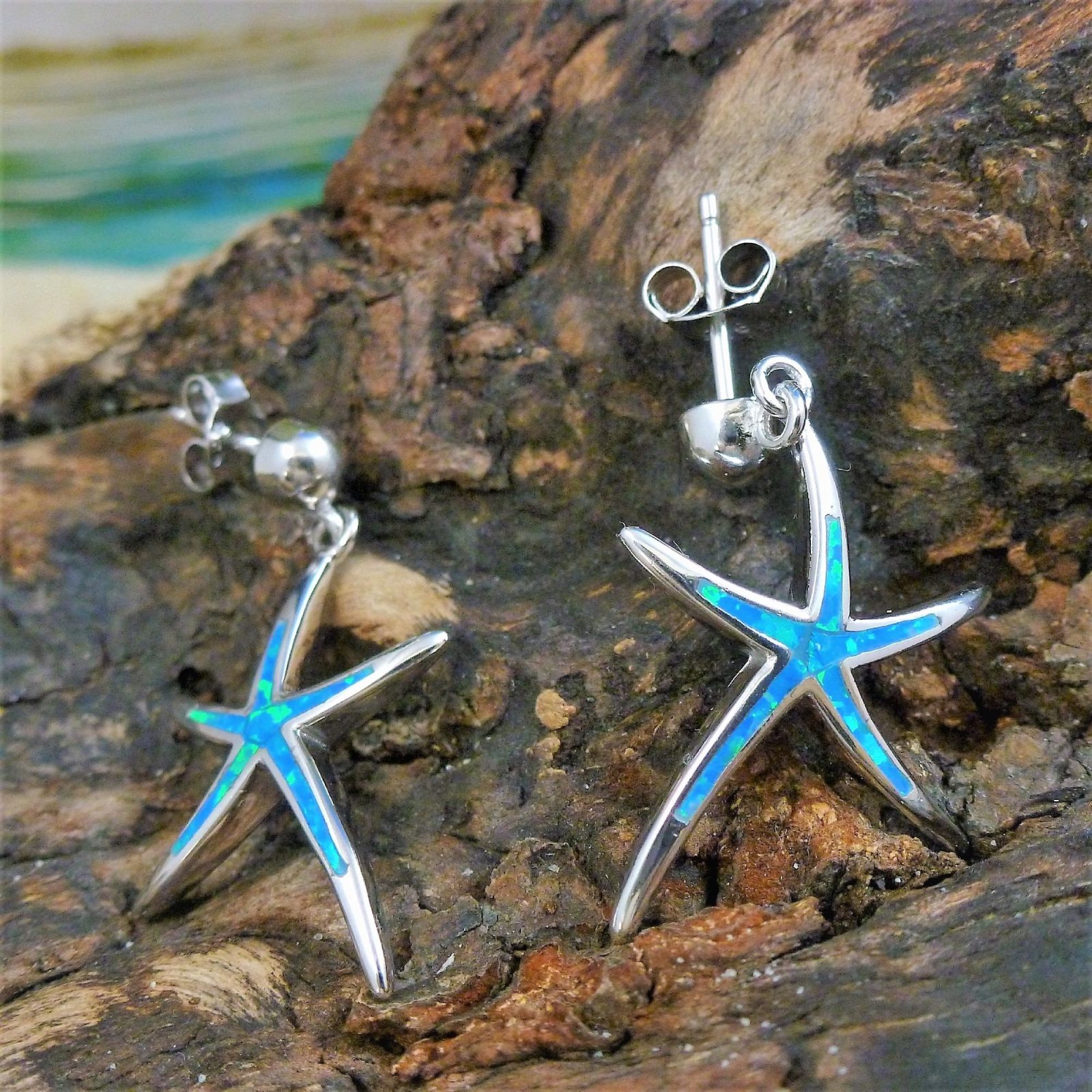 Blue opal earrings online